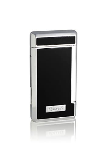 Caseti Paris Visol Black Lacquer Double Torch Flame Cigar Cigarette Lighter New