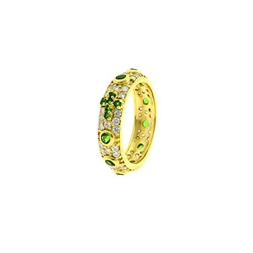 Ring Rosary Base Golden Stones Green