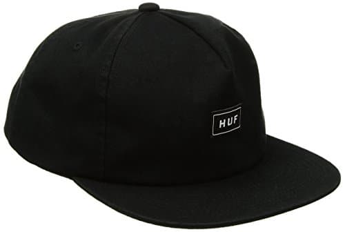 HUF Men's Bar Logo Snapback, Black, One Size