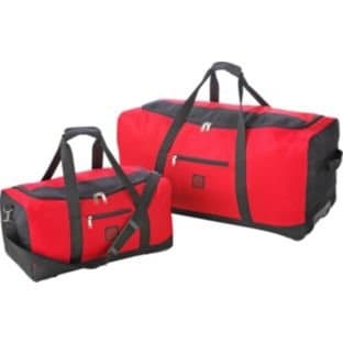 2 Piece Medium Wheeled Holdall Set - Red (990583455)