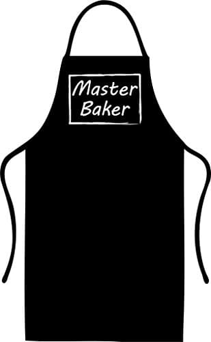 Novelty Master Baker BBQ Cooking Bib Black Apron funny kitchen workwear