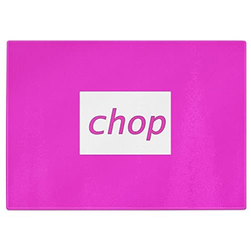 Pink CHOP Tempered Glass Chopping Board- LARGE
