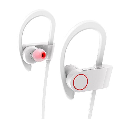 iVotre U8 Active Bluetooth Headphones In-Ear MIC with Stereo Bass Sound Bluetooth V4.1, CVC6.0 Noise Cancelling, Wireless IPX4, Waterproof&amp;Sweatproof Headsets for Smart Phones/PC/TV - Whtie