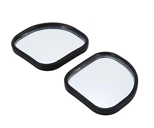 Auto Pearl Adjustable Blind Spot Semi Round Shape and Deco Mirror for Rear View Mirrors and Side Mirrors for All Cars (Large, Set of 2, Silver)