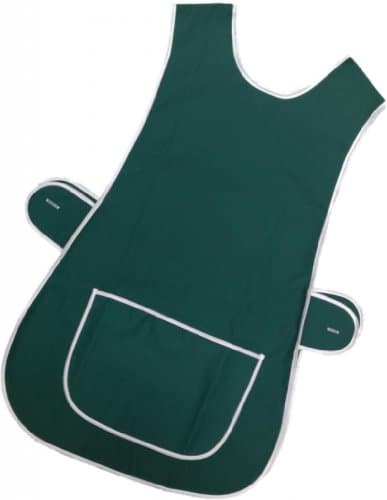 Ladies Cotton/Polyester Tabards, in plain colours trimmed with white trim except Black which does not have trim. Large pockets, side button fastening, Machine washable, choice of 7 colours and 6 sizes from 36/38 to 56/58 inches. Only £5.99 + P&P (Bottle Green (Dark), OS 44/46 inches (approx))