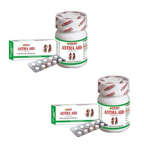 2 x Bakson's Homeopathy - Astha Aid Tablet Controls Cough (pack of 2)