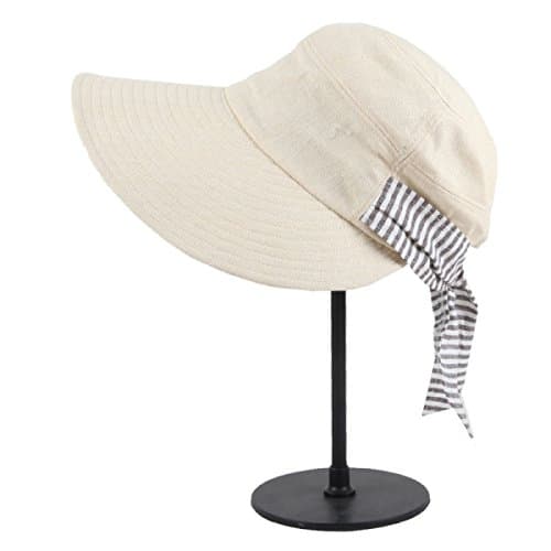 Bella Cap Summer Lady Foldable Big Eaves Sun Hat Outdoor Travel Cap,Beige-OneSize