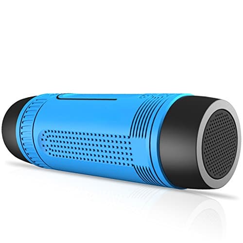 Portable Bluetooth Speaker Outdoor LED Lighting Waterproof Wireless 4.0 Stereo Travel Bluetooth Speaker with 24-Hour Playtime HD Sound and Bass Built-in Dual Driver Speakerphone Microphone, Handsfree (Blue)