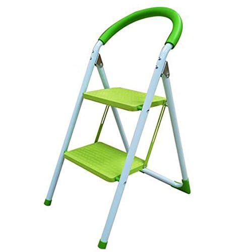 Deluxe Lime Green 2 Step Household Steel Step Ladders DIY Stepladders New (SI-HH1007)