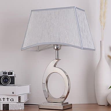 Ambient Light Metallic Table Lamp Eye Protection On/Off Switch AC Powered 220V White , white