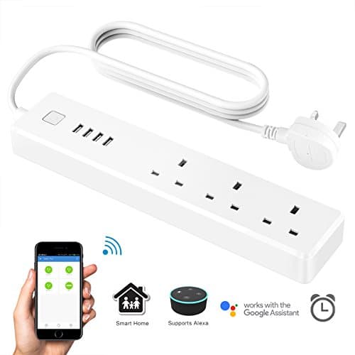 Greenbang WiFi Power Strip, Wifi Smart External USB Extension Socket Works with Alexa and Google Home Support Voice Control,Timer Function, Remote Control for Android iOS Smartphone (1 Pack)