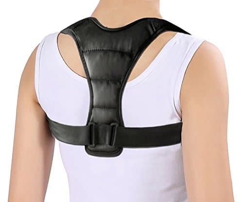 Posture Corrector for Women and Men - Universal Adjustable and Comfortable High Back Support Posture Brace（Black）
