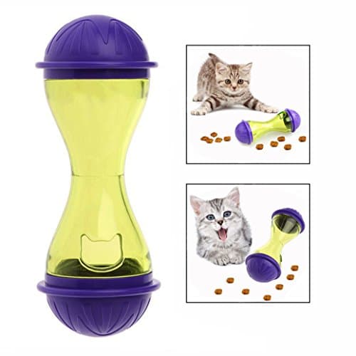 Cisixin Pet Cat Dog Feeder Toy Smarter Interactive Bone Shape Pet Dogs Toys Food Dispenser