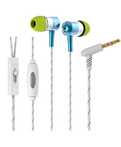 Langston ®Xiaomi Mi Note / Xiaomi Mi Note Pro Blue Braided Metal In Ear Stereo High Definition Headphones With built in Microphone &amp; Volume Control