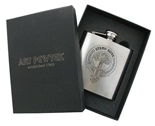Scottish Clan Crest 6oz Hip Flask, Available in over 100 Clan Crests (Armstrong HF6/C2)