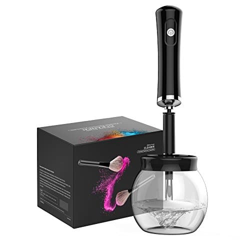 Makeup Brush Cleaner Kits Lammcou 3in1 Deep Cleaning Auto Electronic Brushes Cleaning Dryer Machine Makeup Spinner + Brush Spinner Bowl + Brush Collars for All Size Makeup Brushes - Black [Upgrade Version]