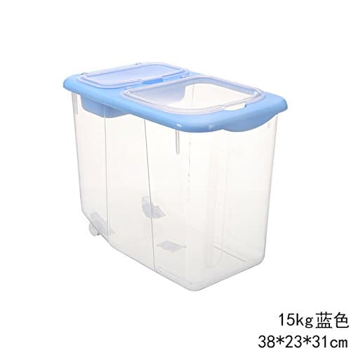 Storage Boxes/Storage Jars and Canisters/Food Storage,Large Plastic Mounted Storage Box 15kg m Barrels Kitchenware Rice Box,Sky blue