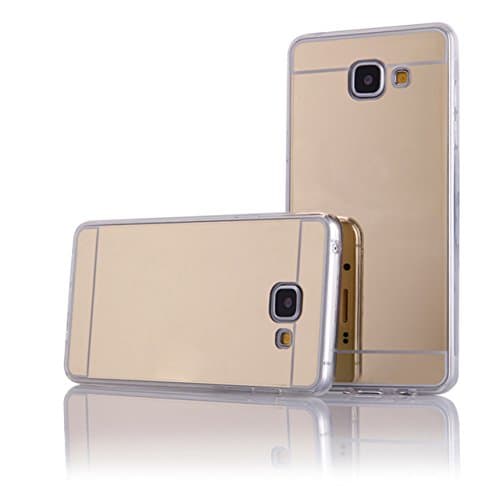 Samsung Galaxy A5 2016 Mirror Case, Luxury Mirror Back Shock-Absorbption, Bright Reflection, Scratch Resistant Bling for Samsung Galaxy A5 2016 A510 - Gold