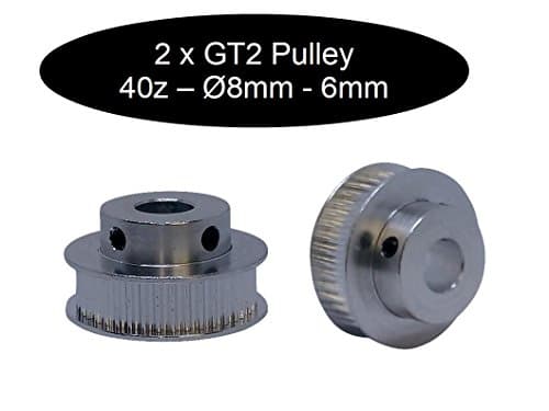 2 x GT2 Pulley pulley for your selection Width 6 mm, GT2 40 Ø8mm, 1