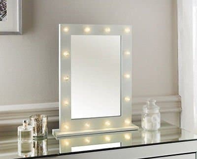 LightylesHollywood White LED Bulb Vanity Make-Up Table Mirror dressing table led mirror