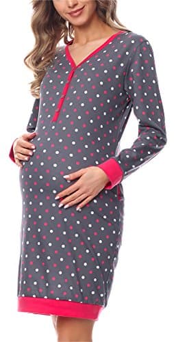 Cornette Maternity Nightdress 606 (Graphite-14, XL)