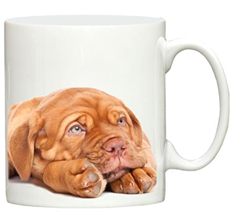 Dog De Bordeaux design hand printed ceramic mug printed in the UK by Dog Exhibitor merchandise, great for tea, coffee and most hot or cold beverages.