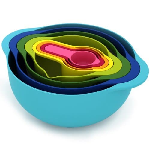 MyKitchen Compact Nest 8 Mixing Bowl Set, Multi-Colour