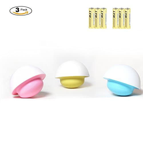 Kids Night Light, Touch Sensor Led Bedside Night Light with Softlight, Stronglight and 7 Colorful Light, Best Gift for Baby Room, Bedroom, Nursery, Outdoor (PinkBlueYellow)