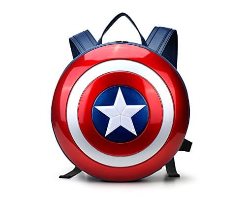 Personality Blue Captain Backpacks - Diameter 33cm Round Shield Backpack, Good Gifts for Men, Women, Children