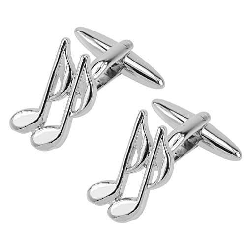 CUFF IT Musical Cufflinks Instruments Music Note with Gift Box & Cleaning Cloth (Brown Violin, Red Guitar, Black Guitar, Treble Clef, Semiquaver) (Eight note)