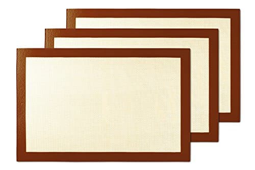 Best Silicone Baking Mat Set of 3 Half Sheet Liners, Unique Design Means Food Cooks at an Even Temperature & Won't Stick, Enjoy YumYum's Nonstick Professional Bake Mat Set for Pastry & Cooking Today.