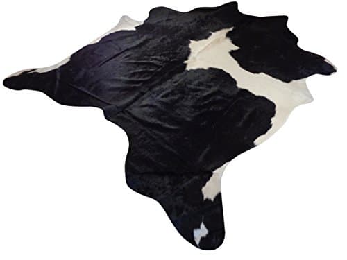 Cowhide Rug - Classic Black and Cream Pattern - Approx 234 cm x 210 cm - Natural Luxury Designer Hide by Narbonne Leather Co