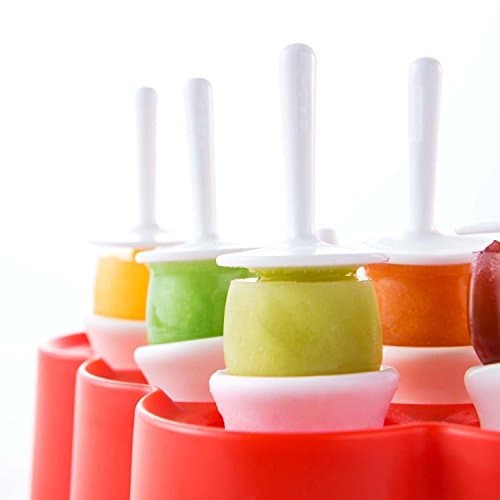 Set of 9 Red Mini Ice Pop Maker Molds/Popsicle Molds/Non-toxic Food Grade Silicone DIY Creative Ice Pop Molds/Lollipops Chocolates Molds for Baby, Kids - BPA Free