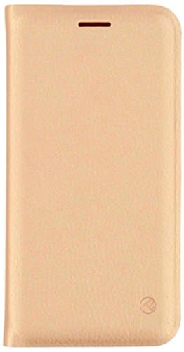 Tellur Premium Leather Flip Folio Book Case with Embedded PC Casing for Apple iPhone X - Gold