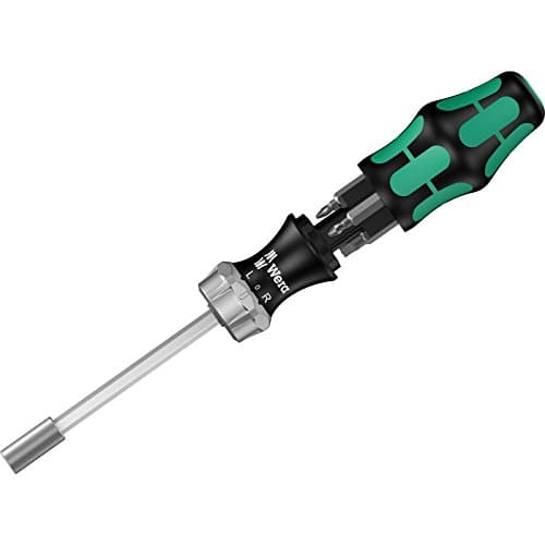 Precise Engineered Wera 7 Piece Kraftform Kompakt Ratchet Screwdriver with 6 Bits Phillips / Pozi / Slotted [Multi Set] - w/3yr Rescu3® Warranty