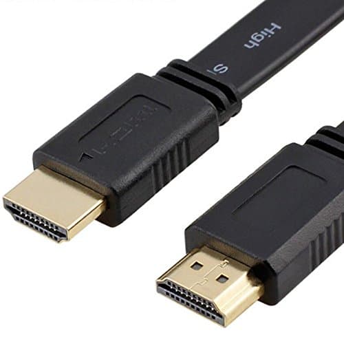 Flat HDMI Cable 6 ft, 4K Ready 30AWG Flat Cord Extremely Durable High-Speed HDTV Cable, Gold Plated Connectors, Supports Ethernet, Audio Return, Video 4K, HD 1080p, 3D, Xbox PlayStation PS3 PS4 PC TV
