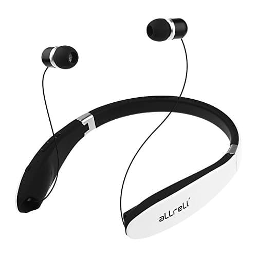 aLLreLi Soba Bluetooth 4.0 Headphones [Retractable &amp; Foldable] Neckband Wireless Universal Stereo Headset for iPhone 8, Galaxy S8 and Other Bluetooth Enabled Devices