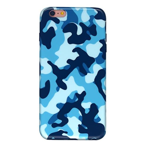 5.5" iPhone 6 Plus 6S Plus SGSELLER™ TPU IMD Slim-Fit Ultra-Thin Anti-Scratch Shock Proof Dust Proof Anti-Finger Print Matte Case Casing (Camo - Blue)