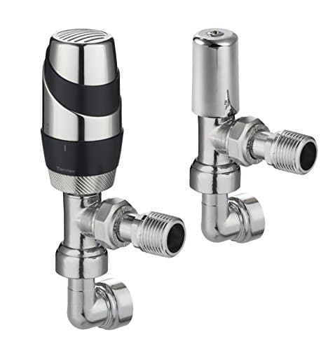 Terrier 632326 Anthracite Valve with 15 mm Chrome Angle Bodied and 10 mm Push Fit Elbow