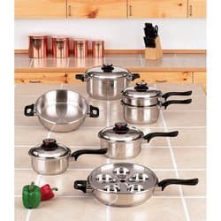 17Pc Waterless Cookware Set