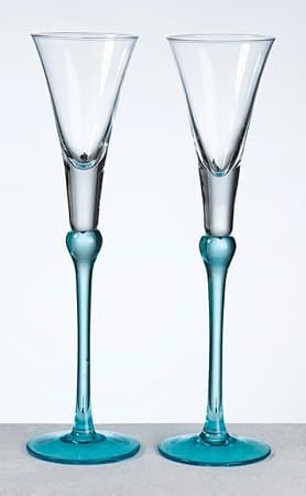 Set of Tall Flutes-Aqua