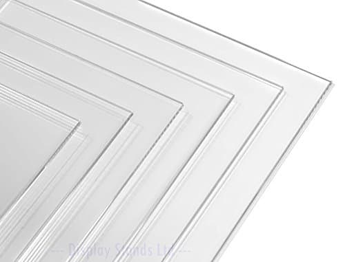Display Stands Ltd A2 Clear Acrylic Sheet 2mm, 3mm, 4mm, 5mm, 6mm, 8mm & 10mm Thickness (DSA+A2) (3mm)