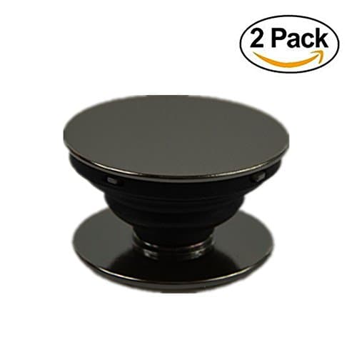 2 Pack Pop Out Phone Grip and Stand,Expanding Socket Mobile Holder with Car Mount Clip for iPhone 8, iPhone X, Note 8, Smartphones and Tablets by Stanlance (Grey)