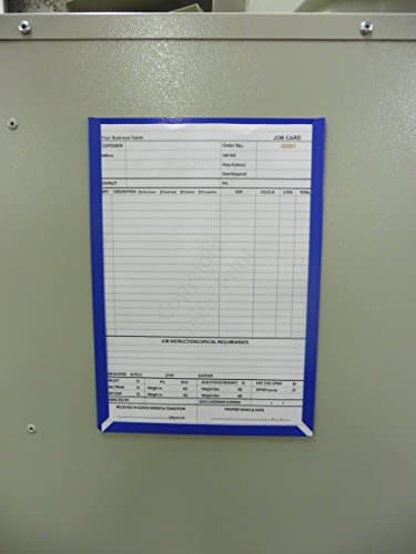 Pack 5 A4 Portrait Job Card / Document Pockets / Holders (Blue)