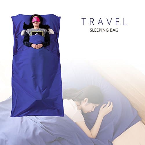 Sleeping Bag Liner, Chenci Durable and Soft Travel Sheet Sleeping Bag Liner Microfibre, Ideal for Travel, Youth Hostels, Picnic, Camping, Hiking