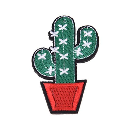 1 Pcs Cactus Embroidered Sew Iron On Applique Patch for DIY Crafts by Sdetter