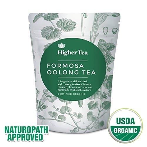 Oolong Tea 3 Oz, By Higher Tea (40 Cups). Formosa Organic Oolong - the best quality in the world. Premium Loose Leaf Tea, Resealable Bag, Perfect for Tea connoisseurs looking for the finest green tea