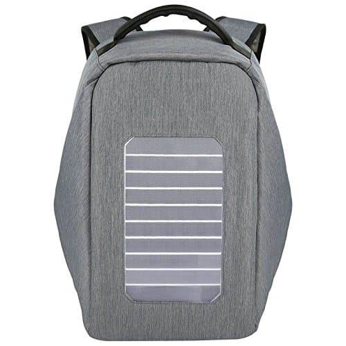 Men's Waterproof Backpack Gift Computer Bag Solar Charge Anti-Theft Bag Shoulder Bag Student Backpack,Grey-OneSize
