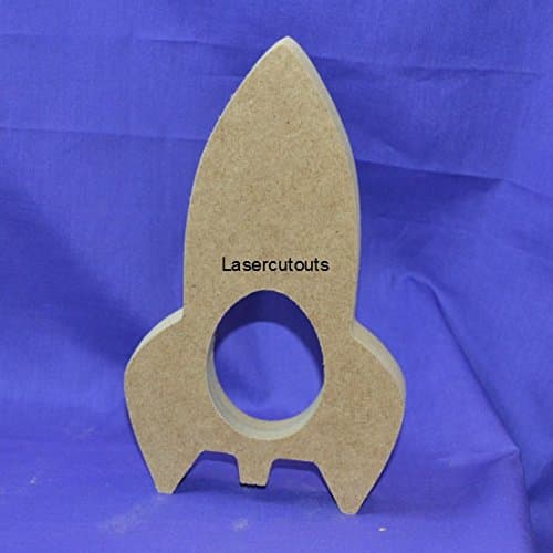 18mm MDF Wooden Freestanding Rocket, Easter, Single Kinder Egg Holder - (200mm) 20cm - By Laser Crafts