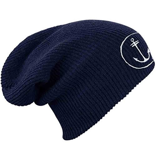VIENTO Beanie Long Navy Blue - Blue, One size